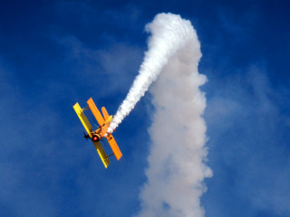 Plane flying sky smoke trail - a plane free wallpaper
