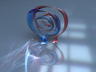 Blue red object red cord 2 - c4d free wallpaper
