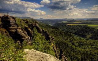 Valley mountains high view scenery - a high point of view free wallpaper