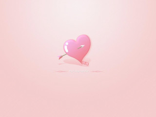 Pink heart arrow pink background - free valentines wallpaper for desktop