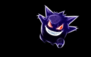 Creepy cartoon character glowing eyes - free dark wallpaper for desktop