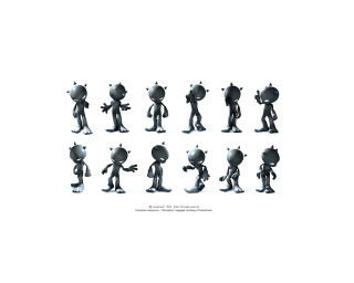 Cartoon figures standing row poses - brian fies free wallpaper