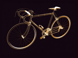 Gold bicycle black background gold - eric deschamps free wallpaper