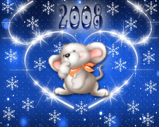 Mouse bow heart snowflakes background 2 - a mouse free wallpaper