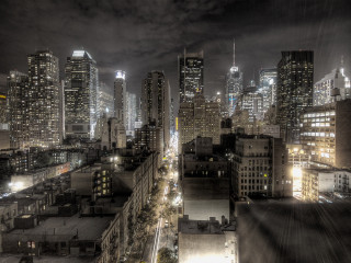 City skyline night dark sky - brassaï free wallpaper