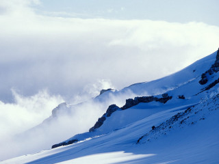 Skiing clouds mountain person snowy - murata range free wallpaper for desktop