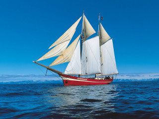 Sailboat sailing ocean sunny day 5 - blue sky free wallpaper