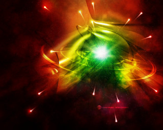 Colorful abstract background green yellow 2 - light in the middle free wallpaper