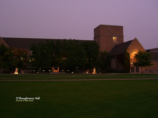 Building clock tower night lawn - tree in front free wallpaper