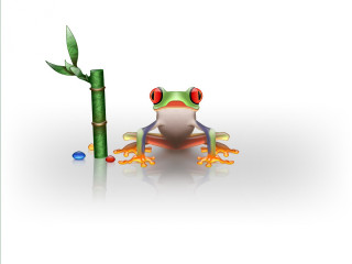 Frog bamboo plant red eyes 4 - adobe photoshop free wallpaper