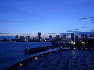 City skyline night circular structure 2 - circular free wallpaper for desktop