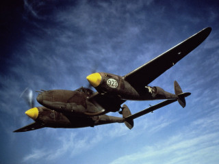 Propeller plane blue sky clouds 2 - dieselpunk free wallpaper