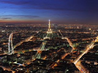 Paris tower night city lights - city free wallpaper