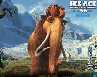 Cartoon wooly mammoth mountain ice - a cartoon picture free wallpaper