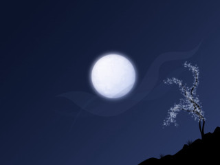 Full moon tree hill night - full moon free wallpaper