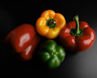 Three peppers black surface table - a table top next free wallpaper