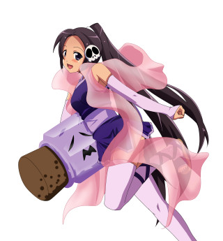 Cartoon girl gun pink dress - a pink dress free wallpaper for tablet