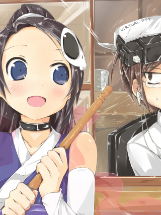 Woman baseball bat man uniform - anime art free wallpaper for mobile