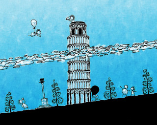 Tower sky background clouds drawing 3 - a kite free wallpaper for desktop