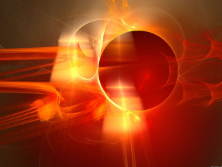 Red yellow abstract black white 2 - a white circle in the center of the image free wallpaper