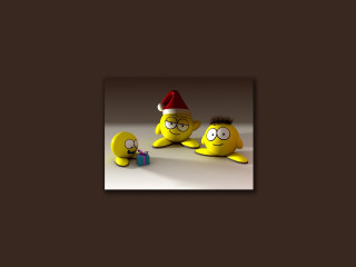 Cartoon characters sitting brown background 2 - vray free wallpaper