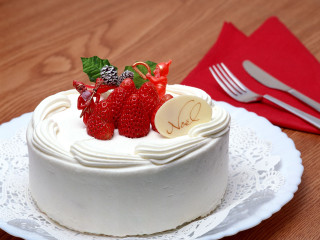 White cake strawberry plate fork - a fork and knife next free wallpaper