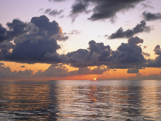 Sunset ocean clouds boat sky - fitz henry lane free wallpaper