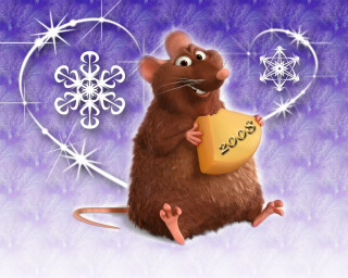 Rat holding box snowflake background 2 - a box free wallpaper