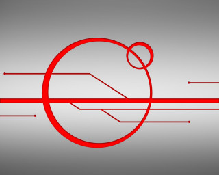 Red circle white background lines - an abstract drawing free wallpaper