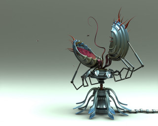 Metal sculpture bugs tripod chain 2 - a tripod free wallpaper