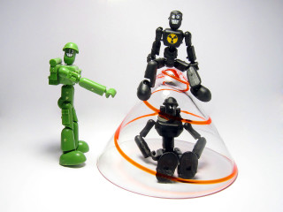 Toy figures group table white - cybernetic free wallpaper