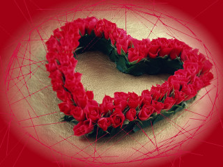 Heart red roses background romantic - rose free wallpaper