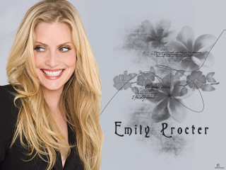 Blonde woman smiling flower portrait - free aesthetic wallpaper for desktop