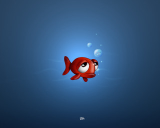 Red fish big eyes swimming 3 - lostfish free wallpaper