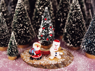 Small christmas tree snowmen santa 2 - a small christmas tree free wallpaper
