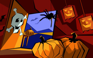 Room spider pumpkins mirror cat - bruce timm free wallpaper