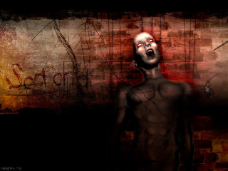 Man mouth open graffiti wall - eldritch free wallpaper