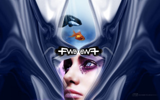 Woman fish dolphin background wave 3 - everett warner free wallpaper