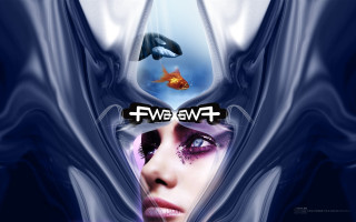 Woman fish dolphin background wave 4 - everett warner free wallpaper