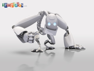 Robot white background light blue 3 - a robot free wallpaper