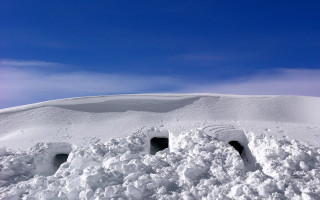 Snow covered hill blue sky - hill free wallpaper