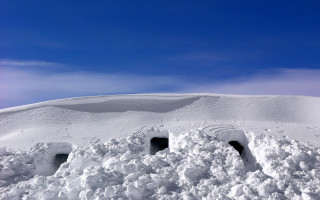 Snow covered hill blue sky 3 - hill free wallpaper