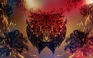 Colorful lion head crown red - free neon wallpaper for desktop