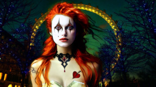 Red hair makeup costume clock - a costume free wallpaper for desktop