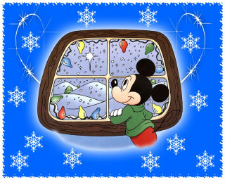 Mickey window snowflakes stars naive - a mickey mouse free wallpaper