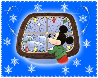 Mickey window snowflakes stars Christmas - a mickey mouse free wallpaper