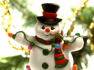 Snowman ornament hat scarf green - ornamental free wallpaper