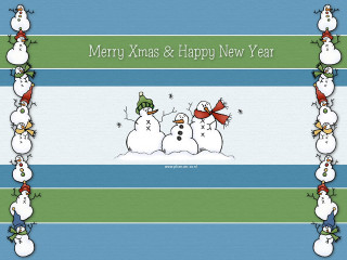 Snowmen striped background merry xmas - merry free wallpaper for desktop