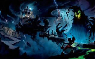 Castle dark painting night scenery - spooky free wallpaper