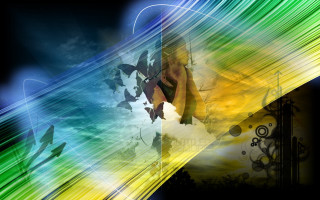 Colorful woman rainbow background bird 2 - adobe photoshop free wallpaper